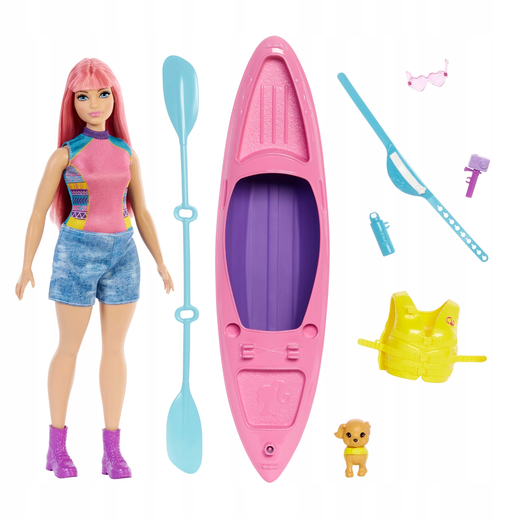 Lalka Barbie + Kajak Mattel Kemping Daisy HDF75