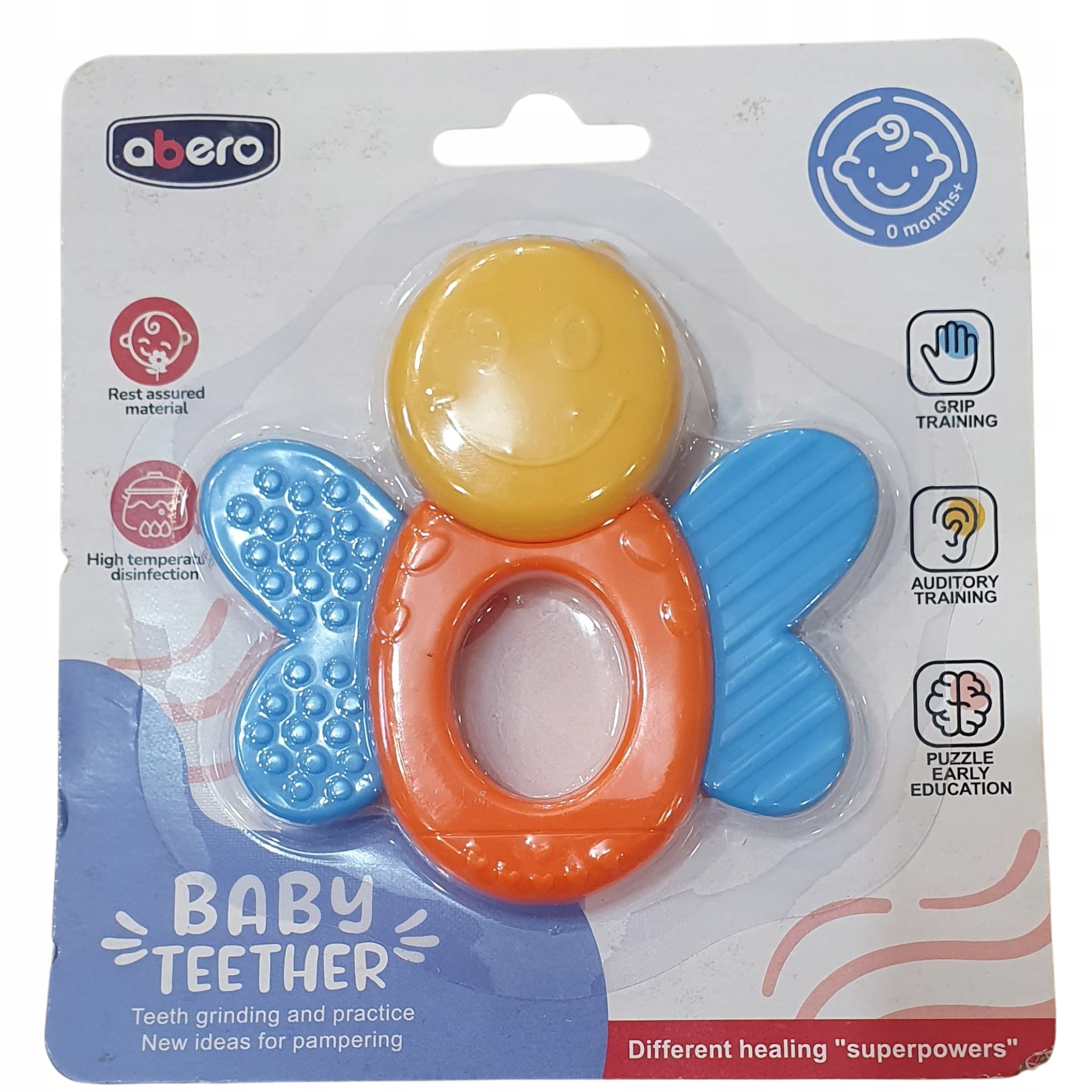 Grzechotka gryzak silikonowy dla niemowląt bezpieczny soft mix