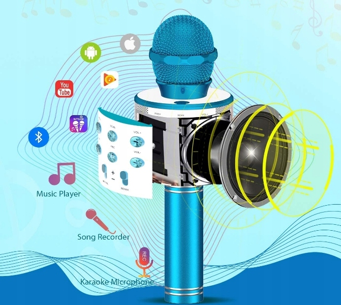 Mikrofon Bezprzewodowy Karaoke Ws-858 Różowy