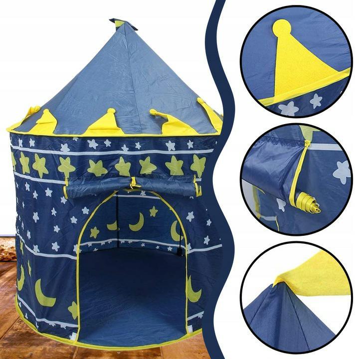 Namiot Niebieski dla dzieci zamek, pałac 135x105 cm- 3 lata +