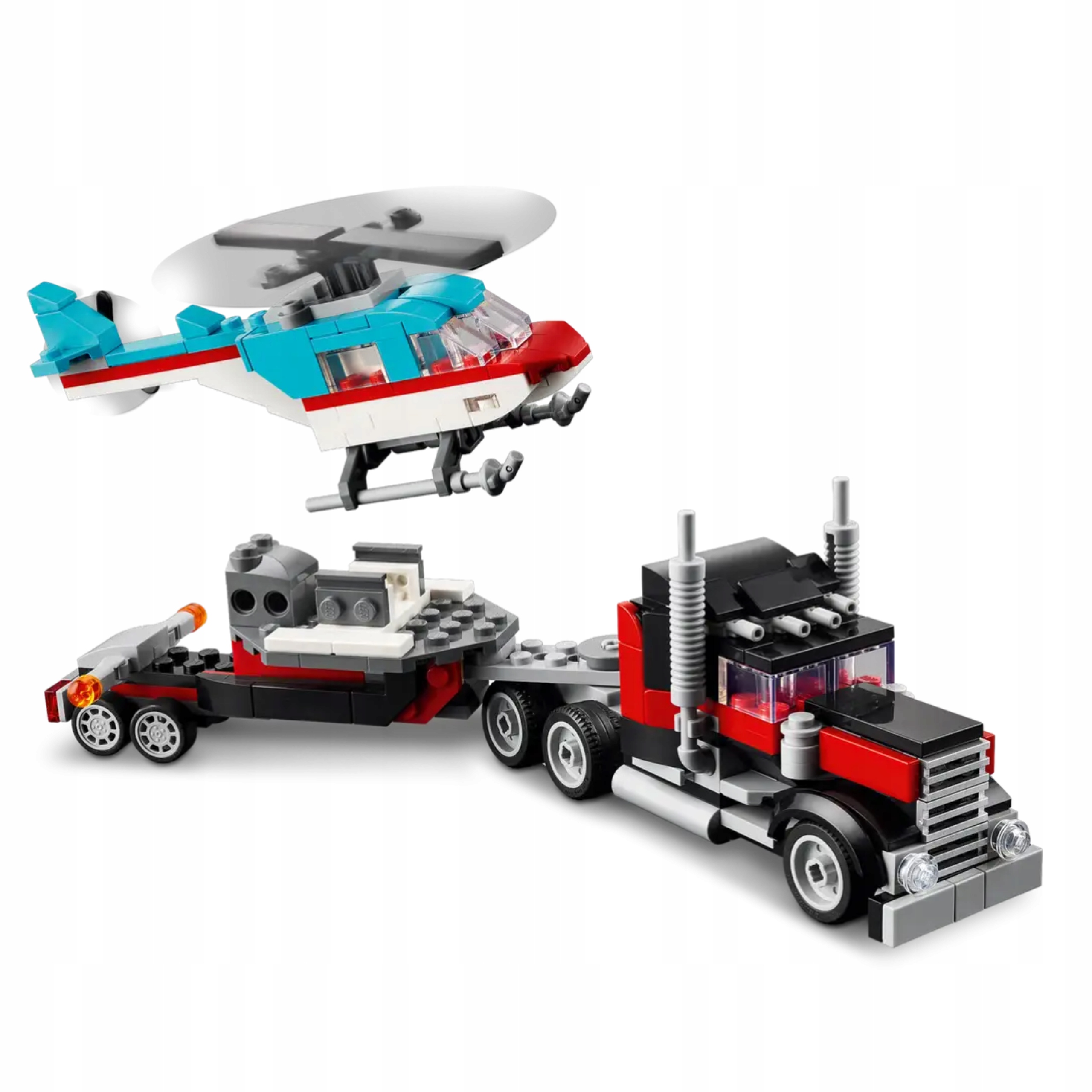 LEGO Creator 3 w 1 31146 Ciężarówka z platformą i helikopterem