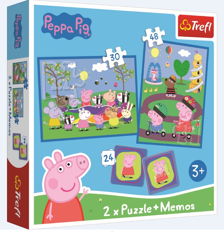 Puzzle 2w1 memos Radosne chwile ze Świnką