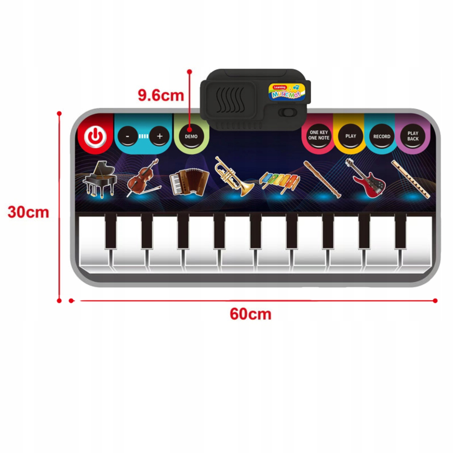 INTERAKTYWNA MATA MUZYCZNA KEYBOARD PIANINKO 8 INSTRUMENTÓW ODTWARZANIE
