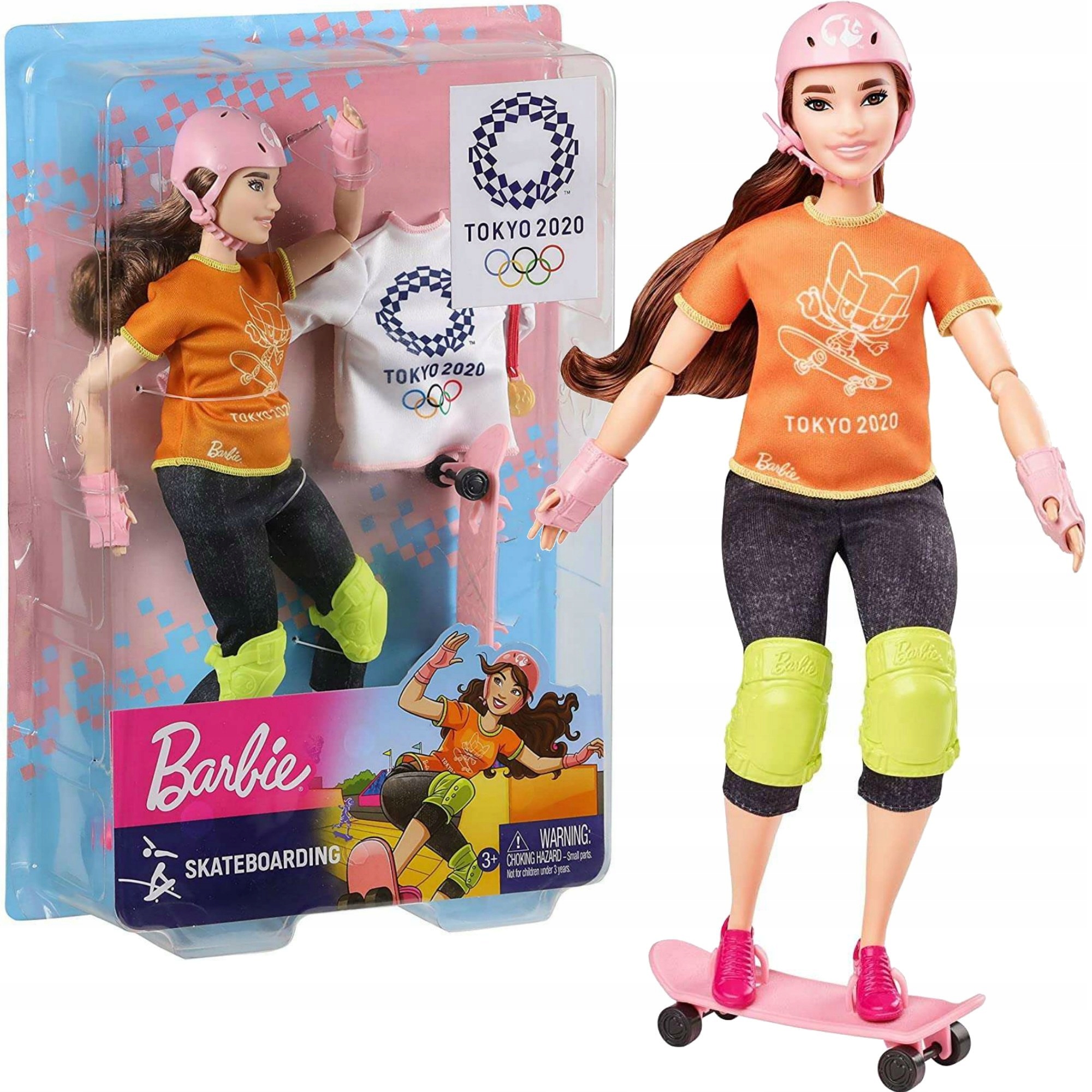 Lalka Barbie Olimpijka + Deskorolka 30 Cm