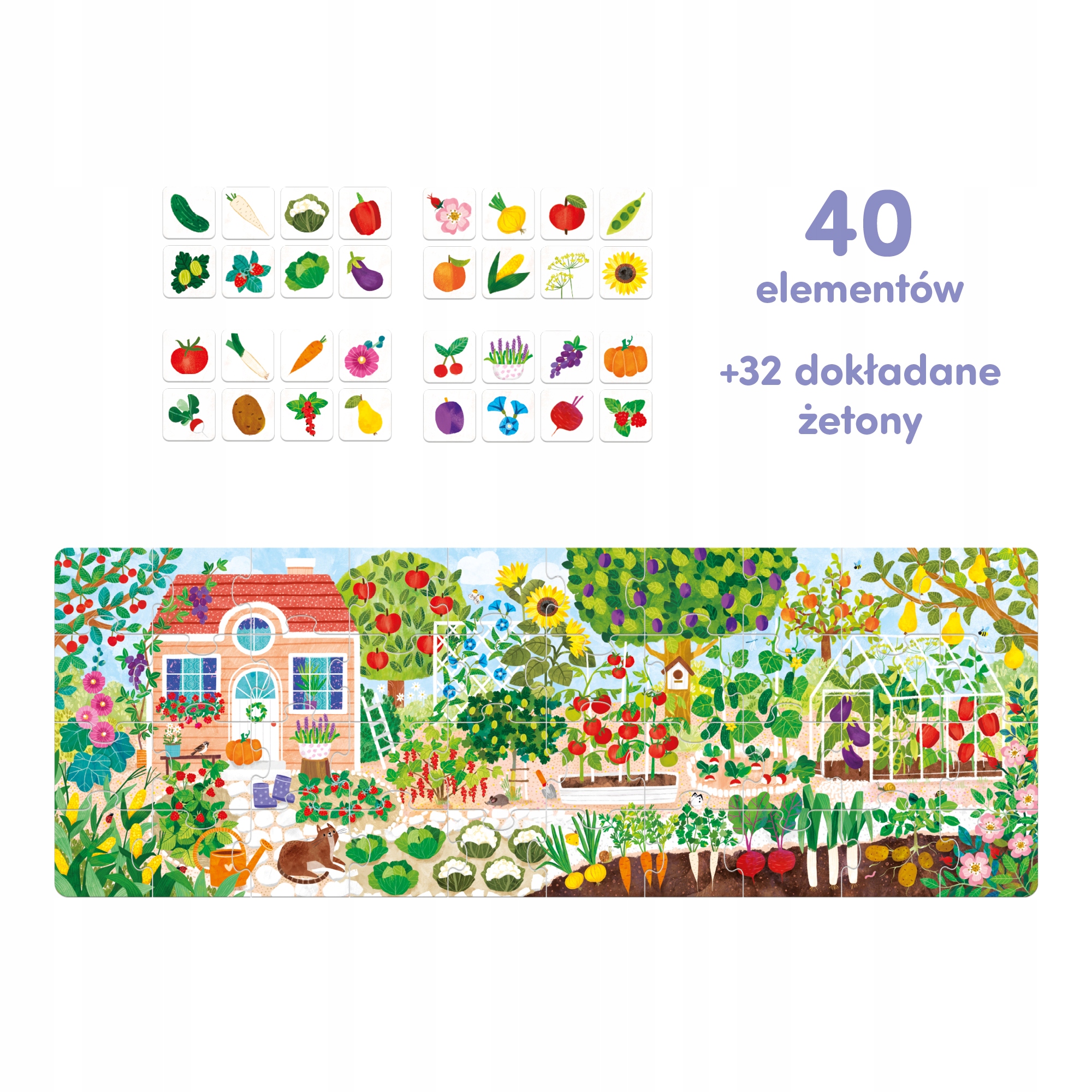 Puzzle 40 elementów CzuCzu Co rośnie W ogródku +3-4lata