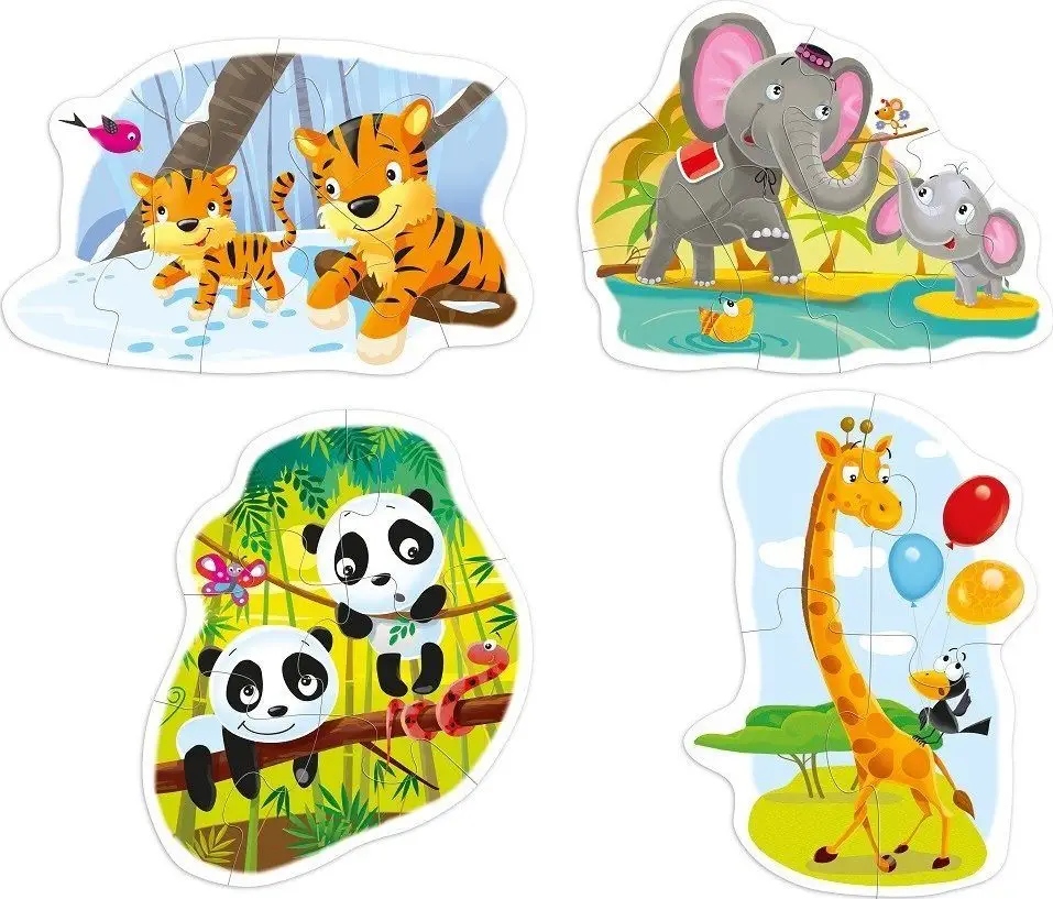 PUZZLE Baby 4w1 Dzikie Zwierzęta Multigra 22 el. Od 2 lat