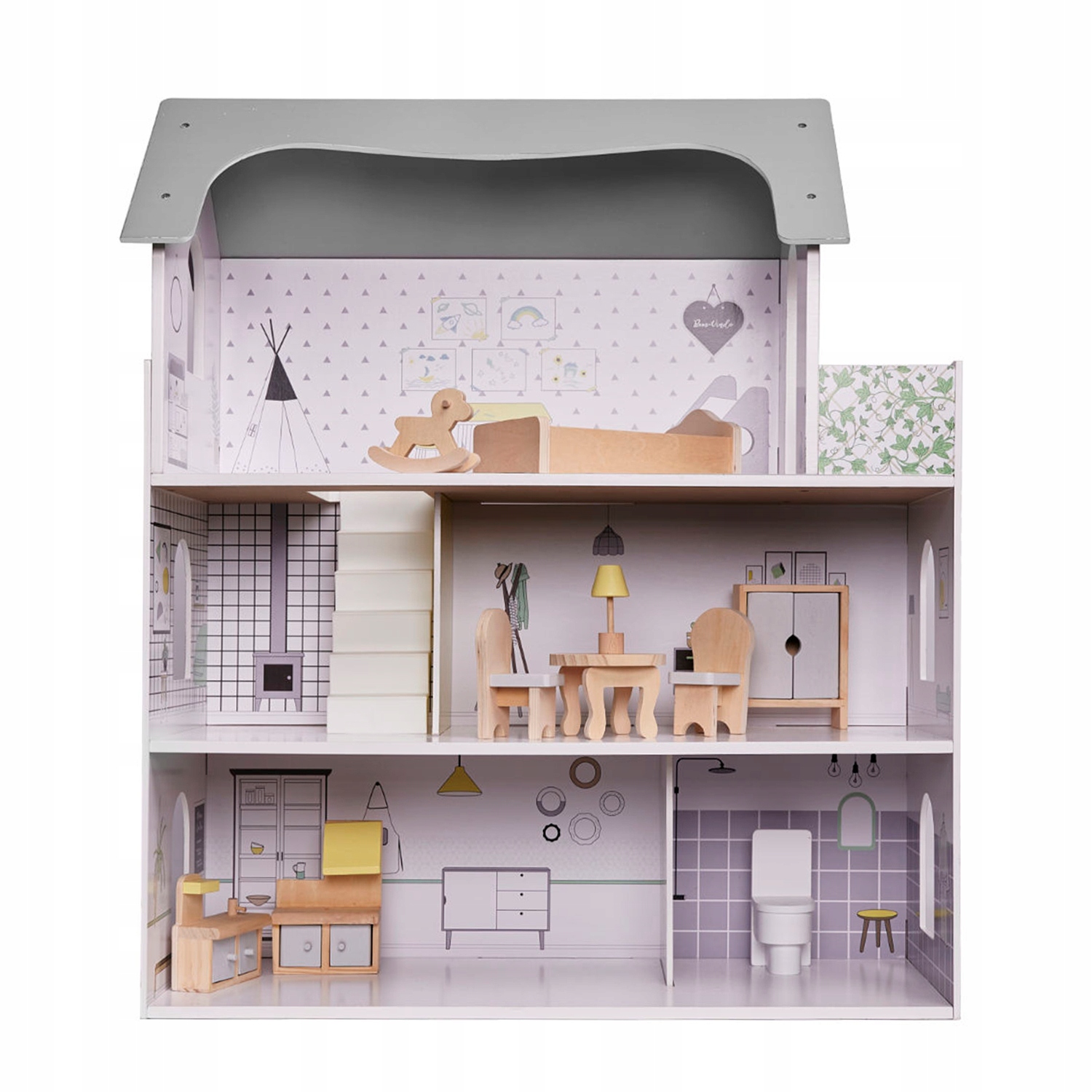 Domek drewniany dla lalek 70 cm