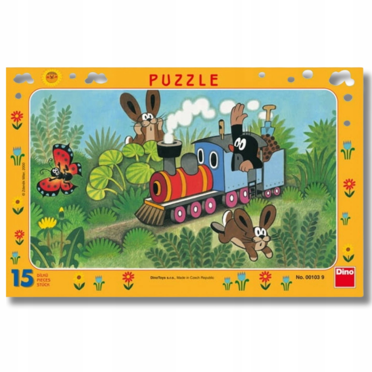Puzzle Ramkowe Krecik i Lokomotywa 15 el. DINO Bajka