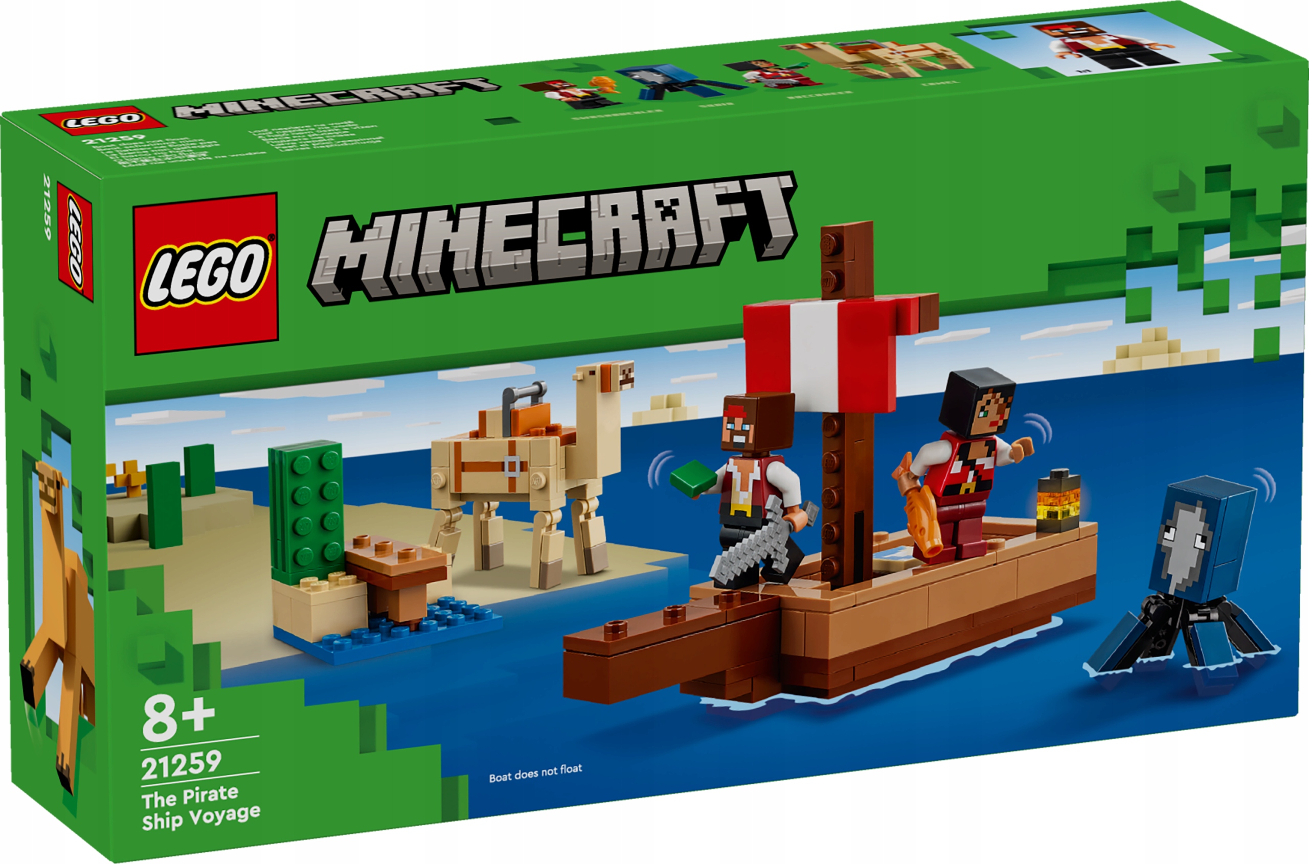 LEGO Minecraft 21259 Żeglowanie Statkiem Pirackim Zestaw Dla Dzieci 8+