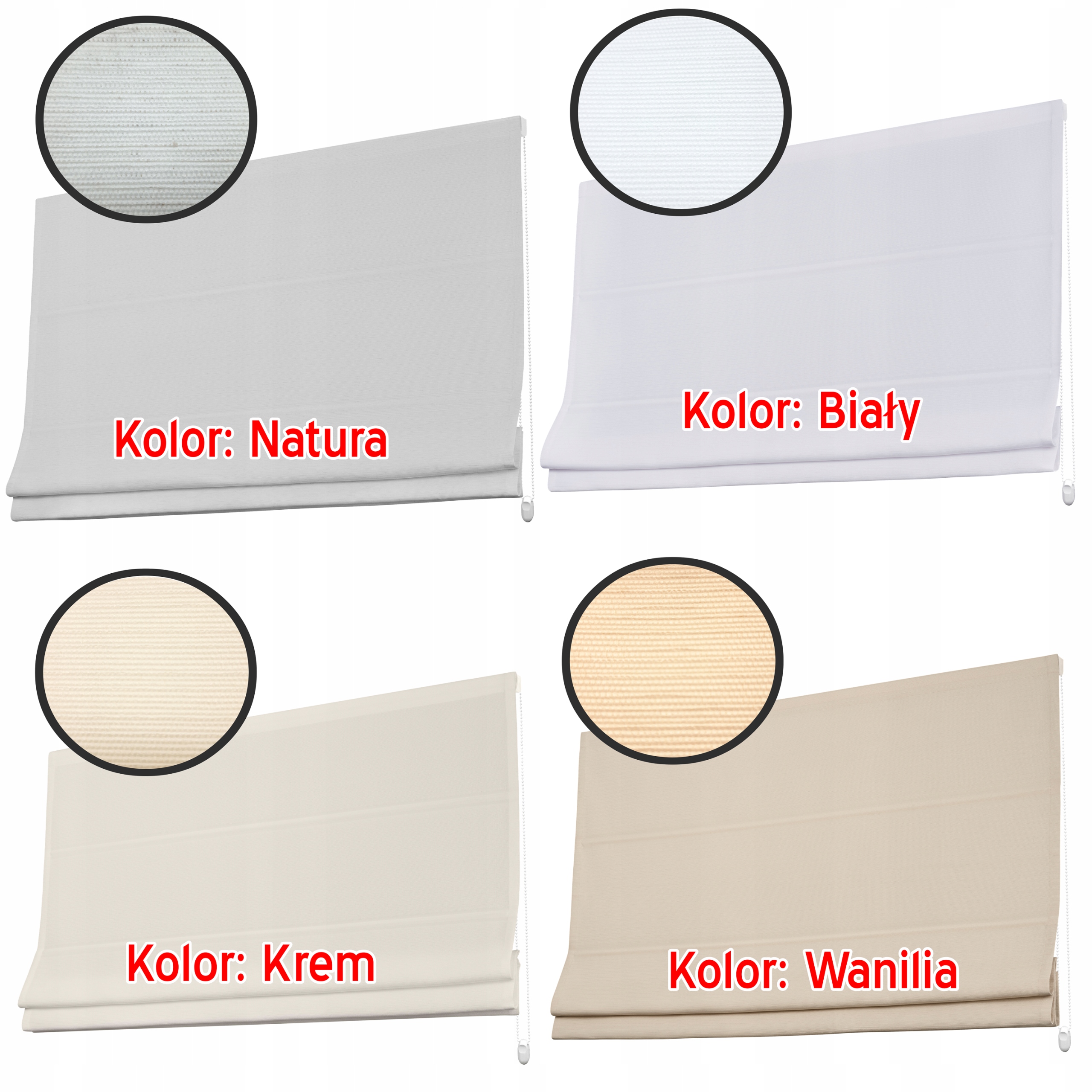 Roleta Rzymska Kompletna 14 Kolorów 160 x 260