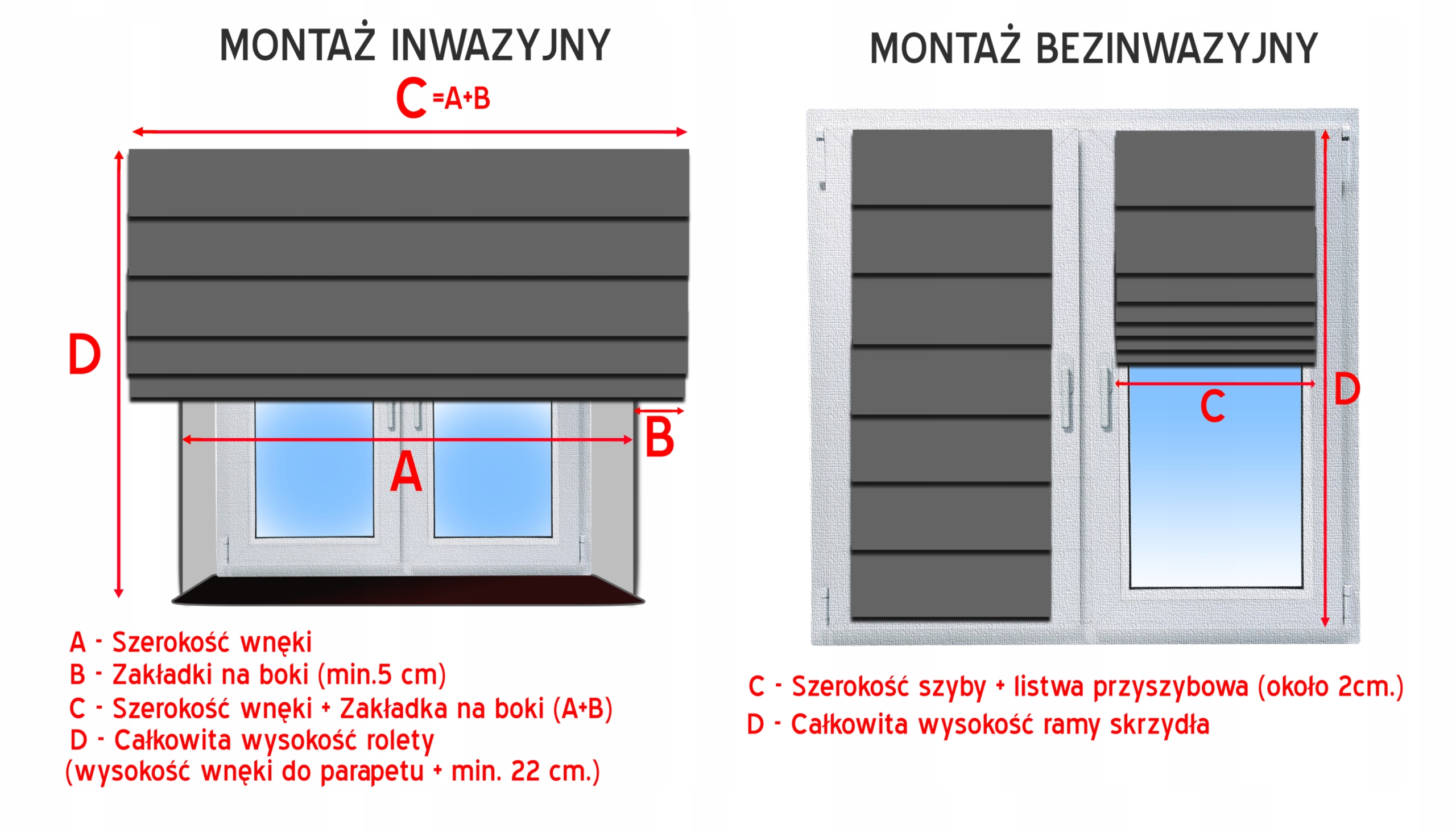 Roleta Rzymska Kompletna 14 Kolorów 170 x 250