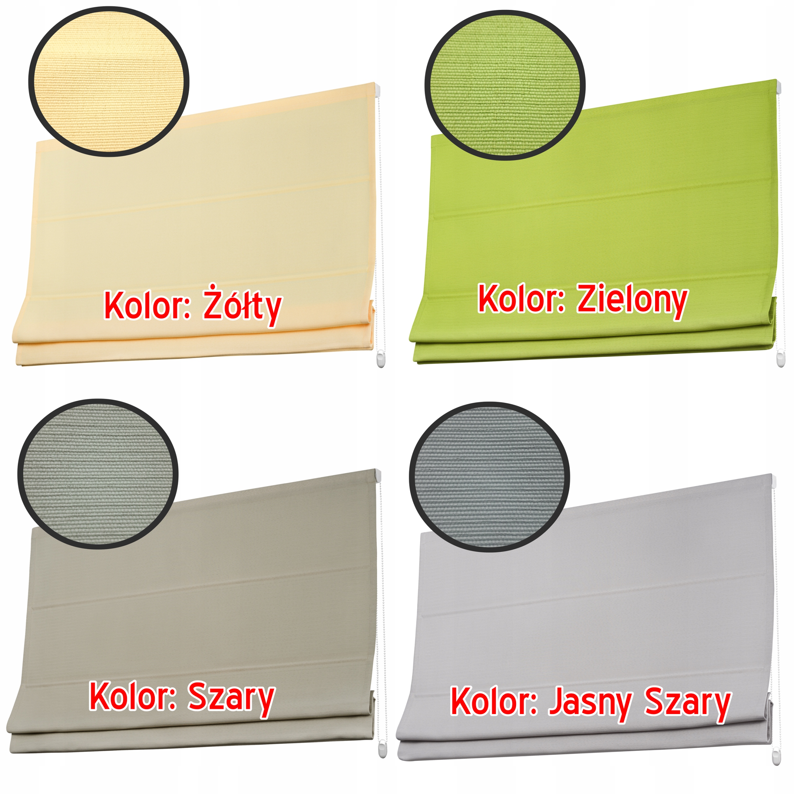 Roleta Rzymska Kompletna 14 Kolorów 170 x 250