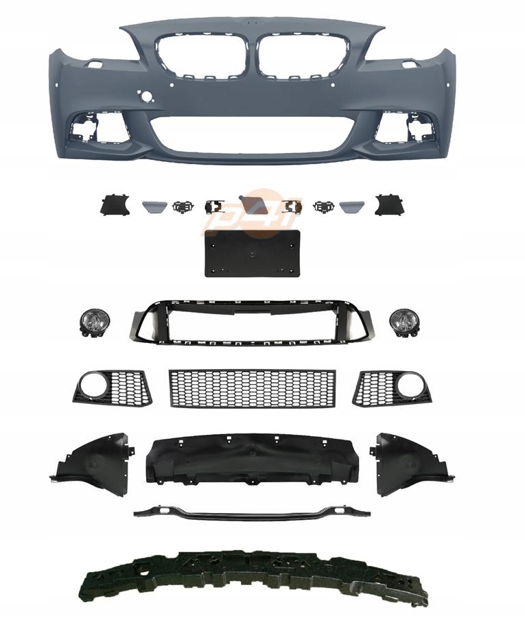 ZDERZAK PRZEDNI + HALOGENY DO BMW F10 F11 OD 2010 DO 2013 Roku M PAKIET