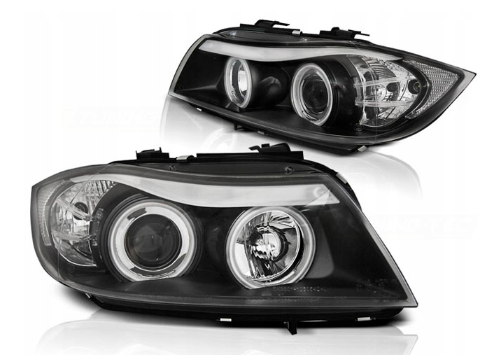 Lampy Reflektory Do BMW E90/E91 OD 2005 DO 2008 Roku BIAŁE RINGI CCFL