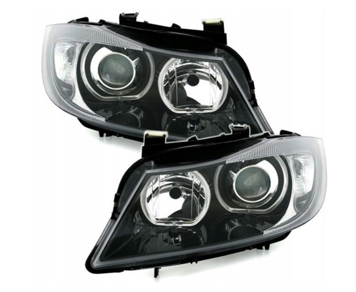 Reflektory BMW E90 E91 2005-2011 BIAŁE Ringi LED H7 DEPO - Oryginalne Lampy