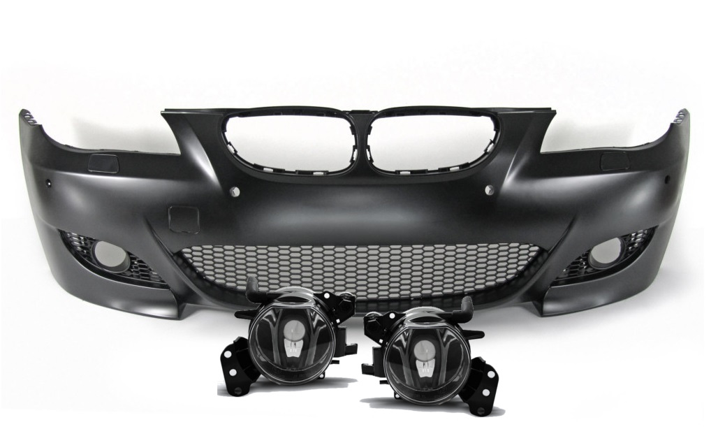 ZDERZAK M5 + Halogeny DO  BMW E60, E61 Od 2003 Do 2007 Roku NA CZUJNIKI PDC