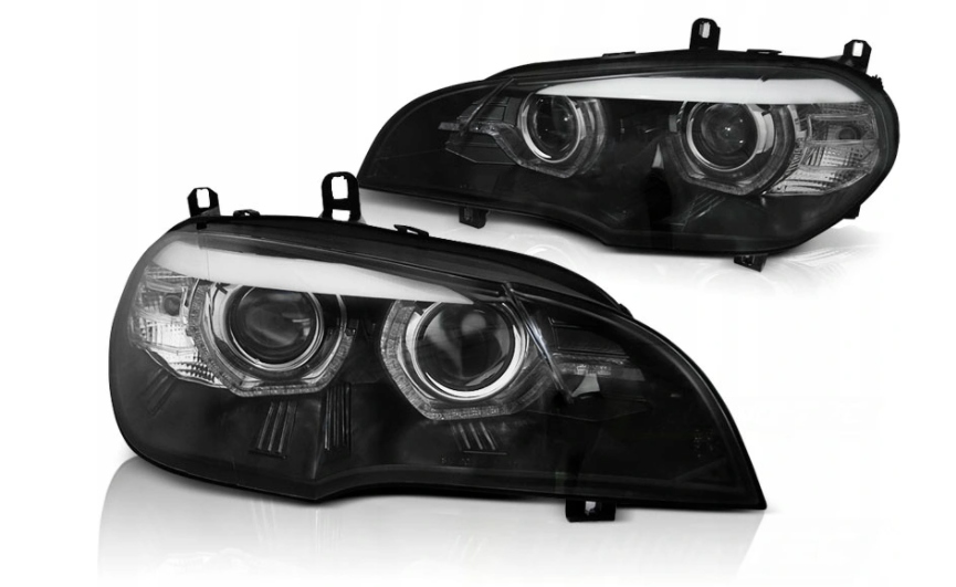 LAMPY Reflektory Do BMW X5 E70 Od 2007 Do 2010 Roku RINGI LED 3D XENON