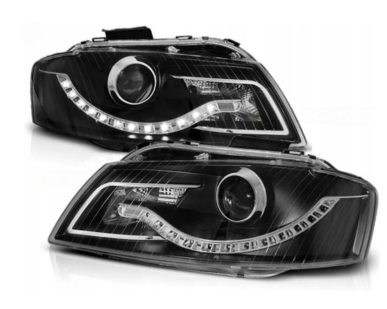 Lampy Reflektory AUDI A3 8P Od 2003 Do 2008 DAYLIGHT BLACK GRATIS  ŻARÓWKI