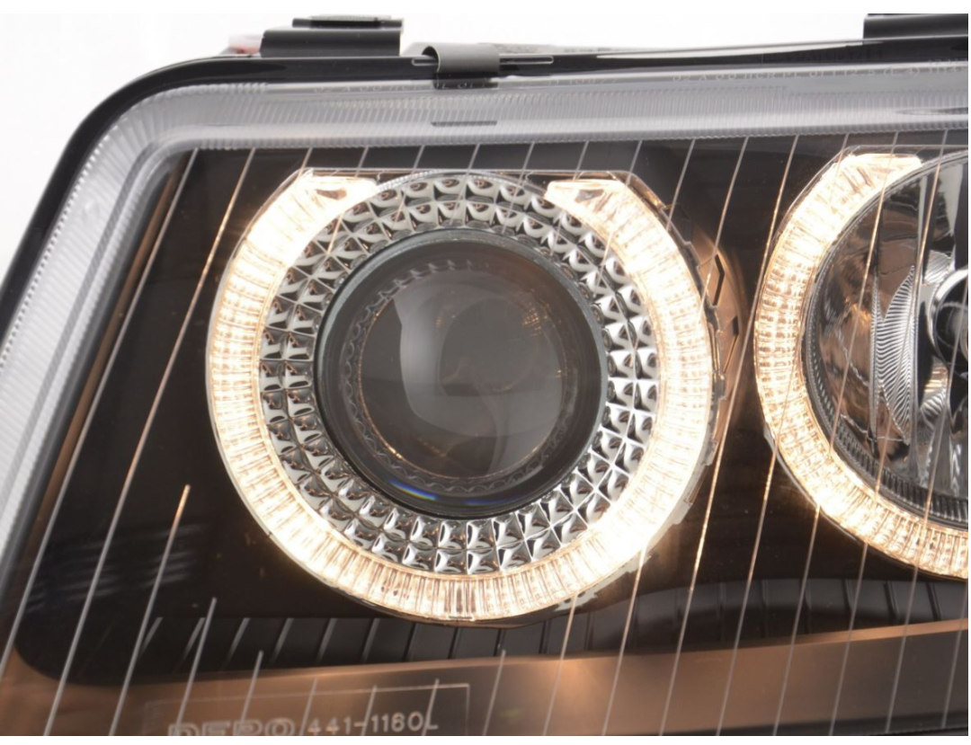 Lampy Reflektory DO AUDI A3 OD 2000 DO 2003 Roku RINGI BLACK
