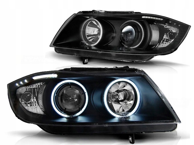 LAMPY REFLEKTORY BMW E90/E91 OD 03.2005 DO 08.2008 RINGI CCFL BLACK