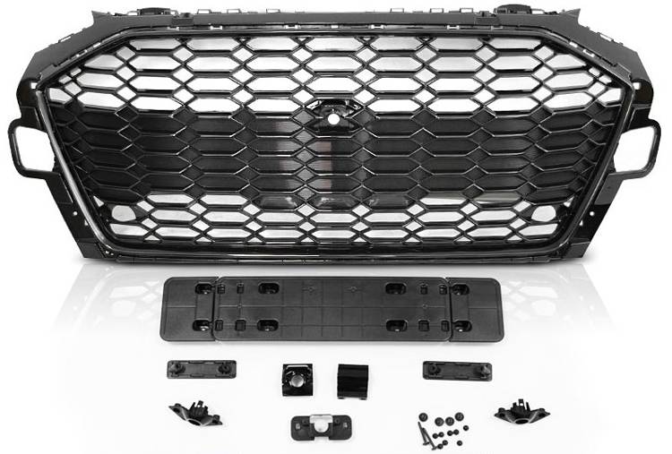 GRILL ATRAPA SPORT GLOSSY BLACK PDC DO AUDI A4 B9 OD 2020-
