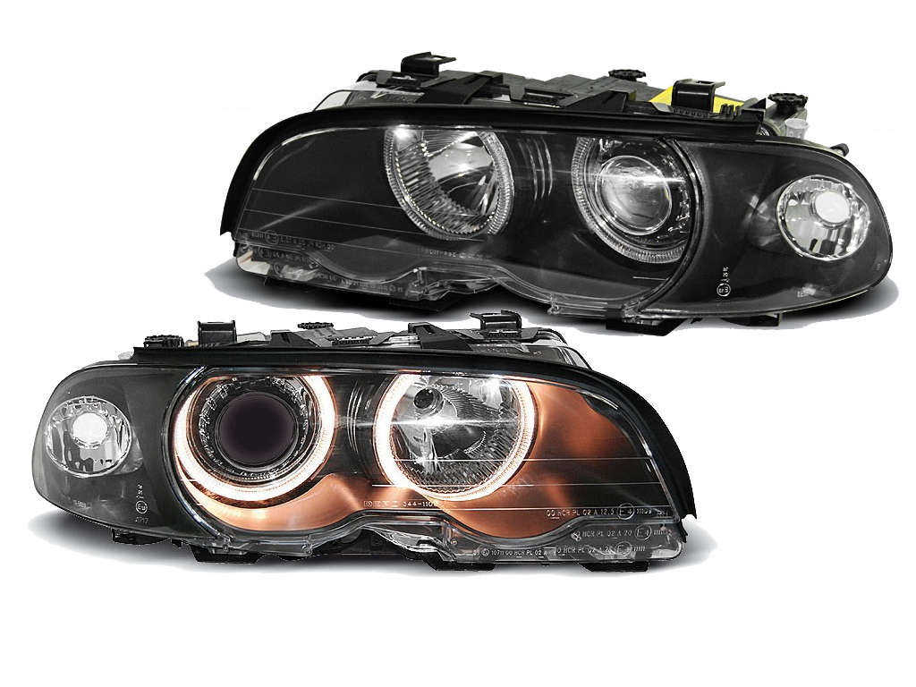 Lampy REFLEKTORY Do BMW E46 1999-2003 Rok COUPE CABRIO SOCZEWKI Ringi DEPO