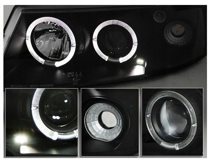 LAMPY REFLEKTORY DO VW PASSAT B5 OD 1996 DO 2000 Roku RINGI LED SOCZEWKI