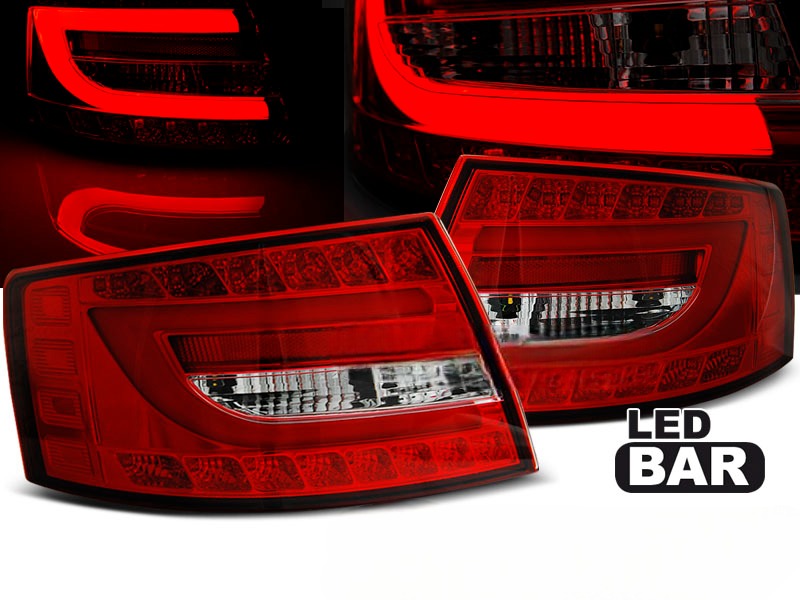 LAMPY TYLNE DO AUDI A6 C6 4F SEDAN OD 2004 DO 2008 Roku LED BAR RED 7 PIN !