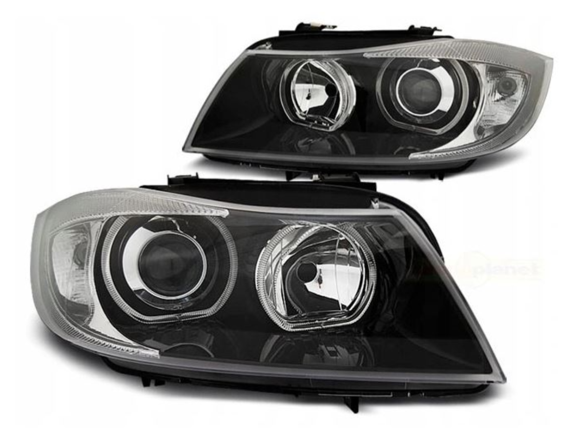 Reflektory BMW E90 E91 2005-2011 BIAŁE Ringi LED H7 DEPO - Oryginalne Lampy
