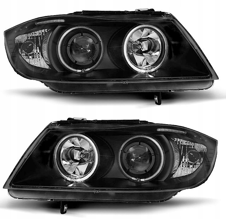 LAMPY REFLEKTORY BMW E90/E91 OD 03.2005 DO 08.2008 RINGI CCFL BLACK