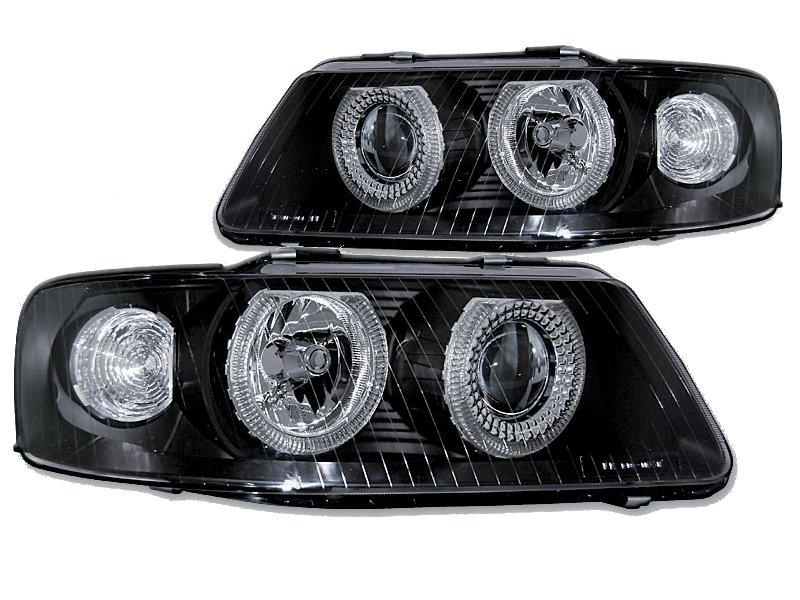 Lampy Reflektory DO AUDI A3 OD 2000 DO 2003 Roku RINGI BLACK