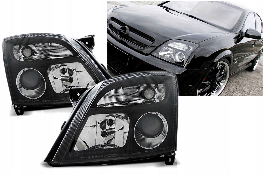 Nowe LAMPY Reflektory Do Opel Vectra C 2002-2005 R Na ŻARÓWI H7 DEPO BLACK