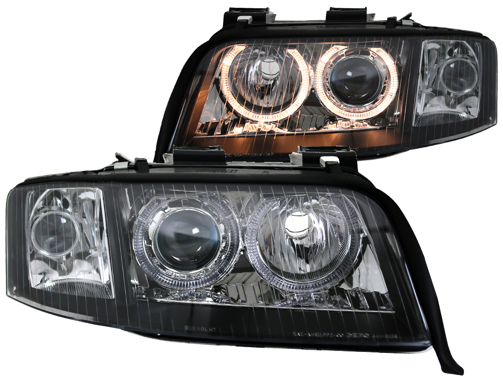 Reflektory AUDI A6 C5 1997-2001 DEPO, Ringi  - Doskonała jakość i bonus H7