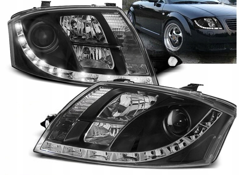 LAMPY REFLEKTORY AUDI TT (8N) OD 1999 DO 2006 DAYLIGHT LED BLACK SILNICZKI