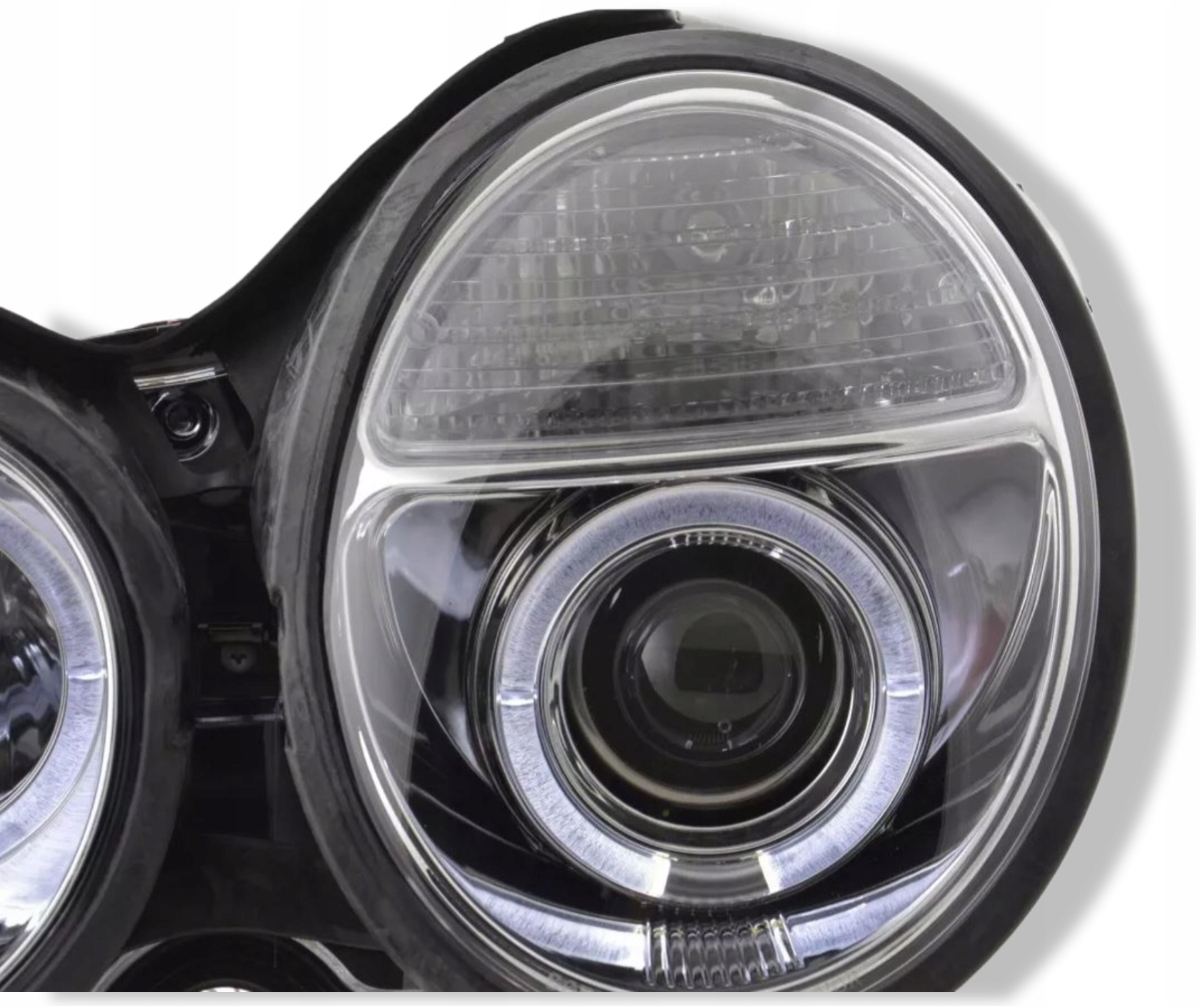 Nowe LAMPY Reflektory Do MERCEDES E KLASA W210 Od 1999 Do 2002 RINGI LED