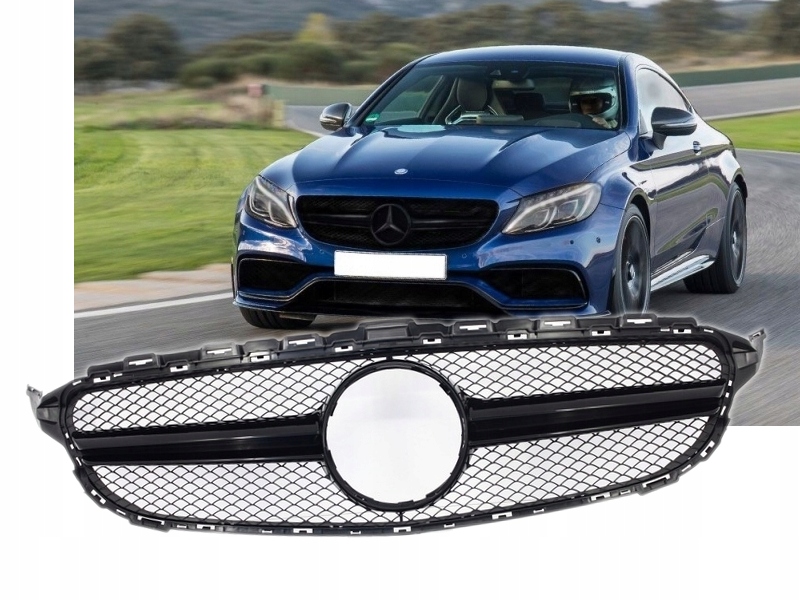 GRILL MERCEDES W205 C63 LOOK AMG BLACK 14-18
