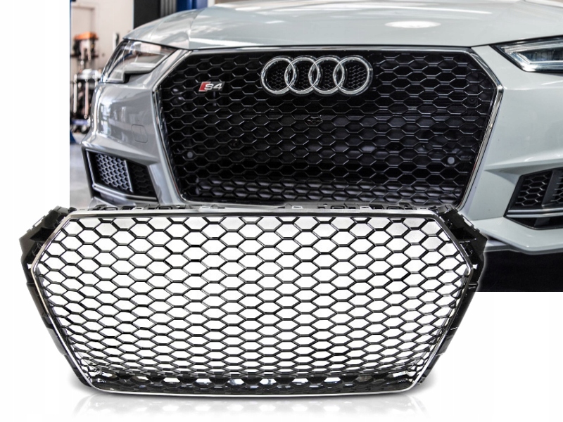 Grill Atrapa AUDI A4 B9 15-BLACK CHROME RS-STYLE