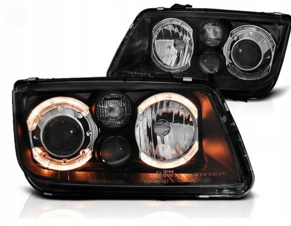 LAMPY Reflektory VW BORA Od 1998 Do 2005 RINGI ANGEL EYES DEPO HALOGEN NOWE