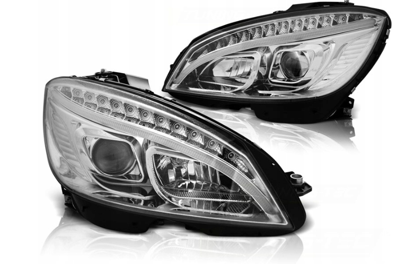 LAMPY REFLEKTORY Do MERCEDES W204 C-KLASA Od 2007 Do 2010 Roku CHROME LED