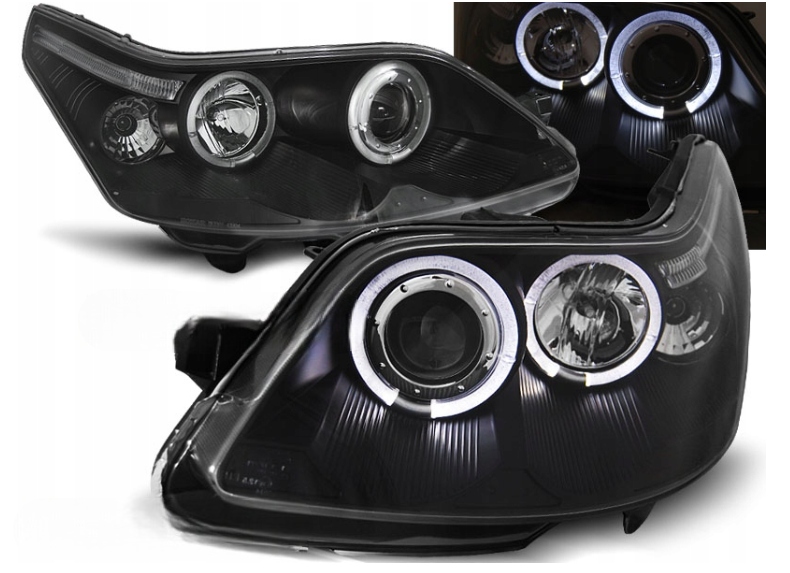 LAMPY REFLEKTORY DO CITROEN C4 OD 2004 DO 2010 Roku RINGI LED + ŻARÓWKI