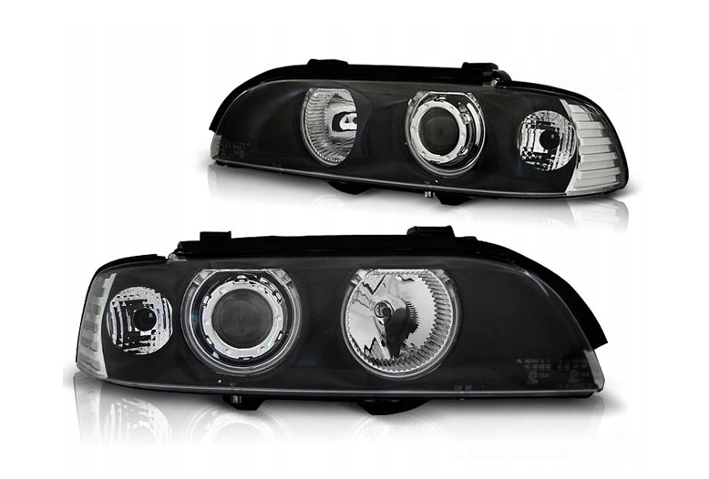 LAMPY REFLEKTORY DO BMW E39 OD 1995 DO 2000 Roku BIAŁE RINGI CCFL H7 GRATIS