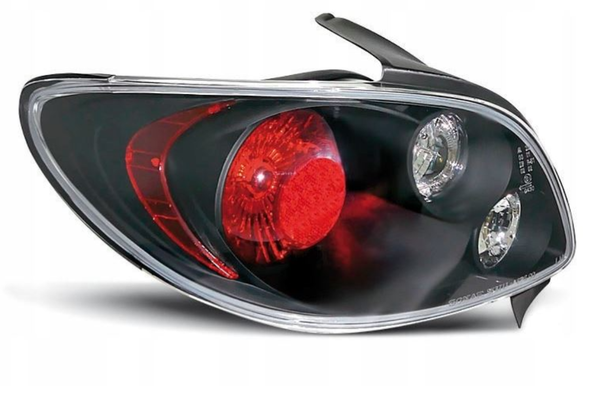 NOWE Lampy Tylne Do PEUGEOT 206 HATCHBACK OD 10.1998Roky BLACK Atest