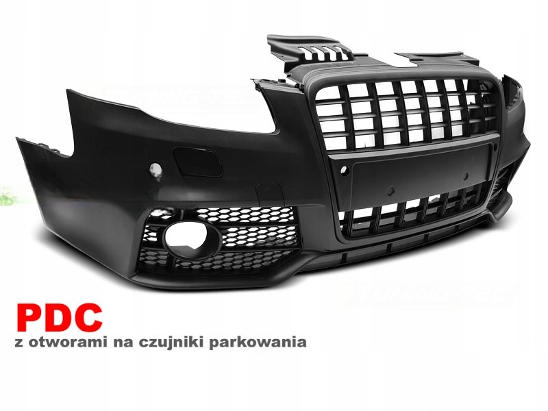 ZDERZAK PRZEDNI Do AUDI A4 B7 OD 2004 DO 2008 S-LINE BLACK PDC SRA