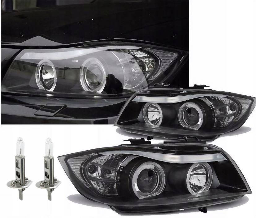 Lampy Reflektory BMW E90/E91 Od 2005 Do 2008 Ringi LED GRATIS ŻARÓWKI H1