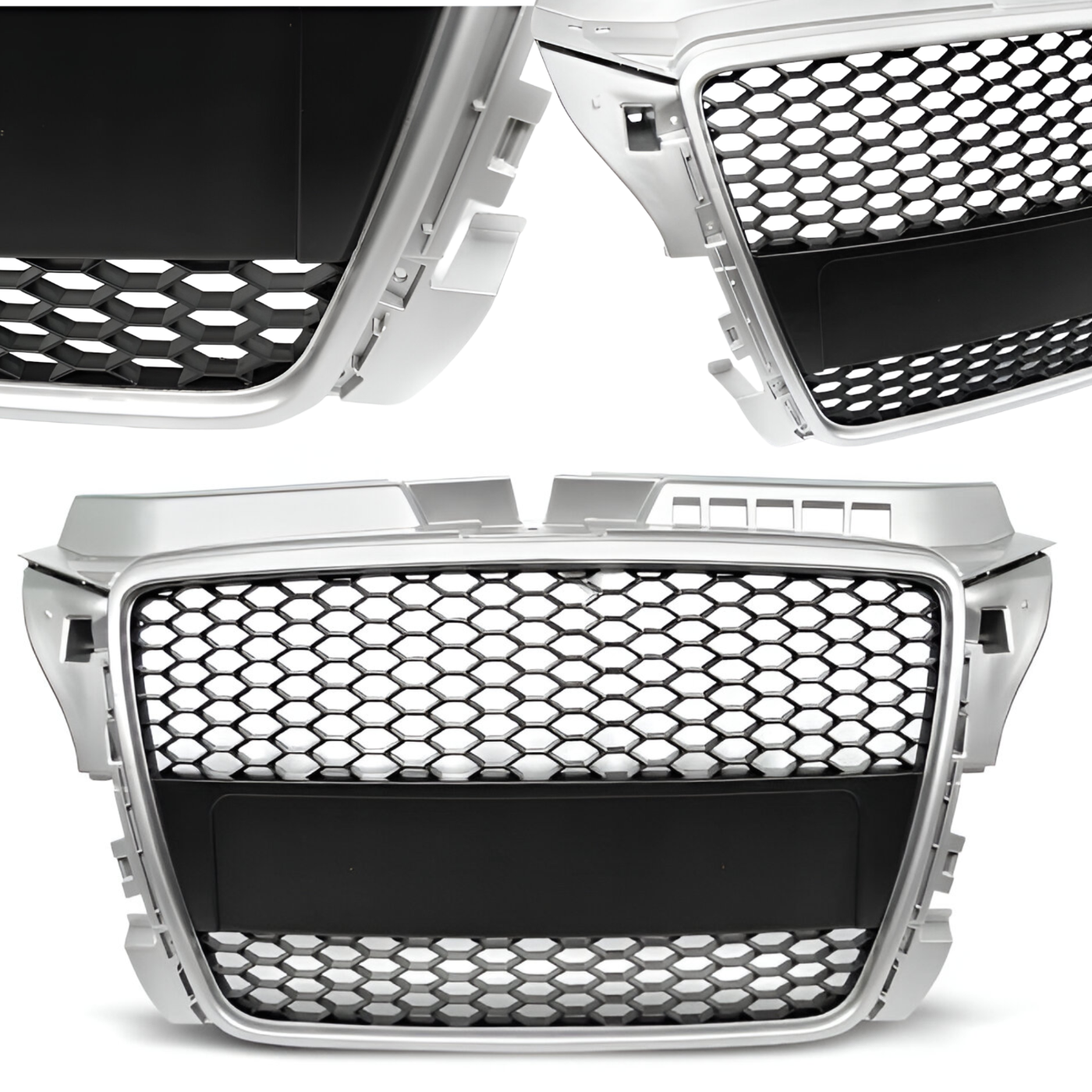 PIĘKNY  Grill Atrapa Do AUDI A3 8P Od 2008 Do 2012 RS-TYPE SILVER Black