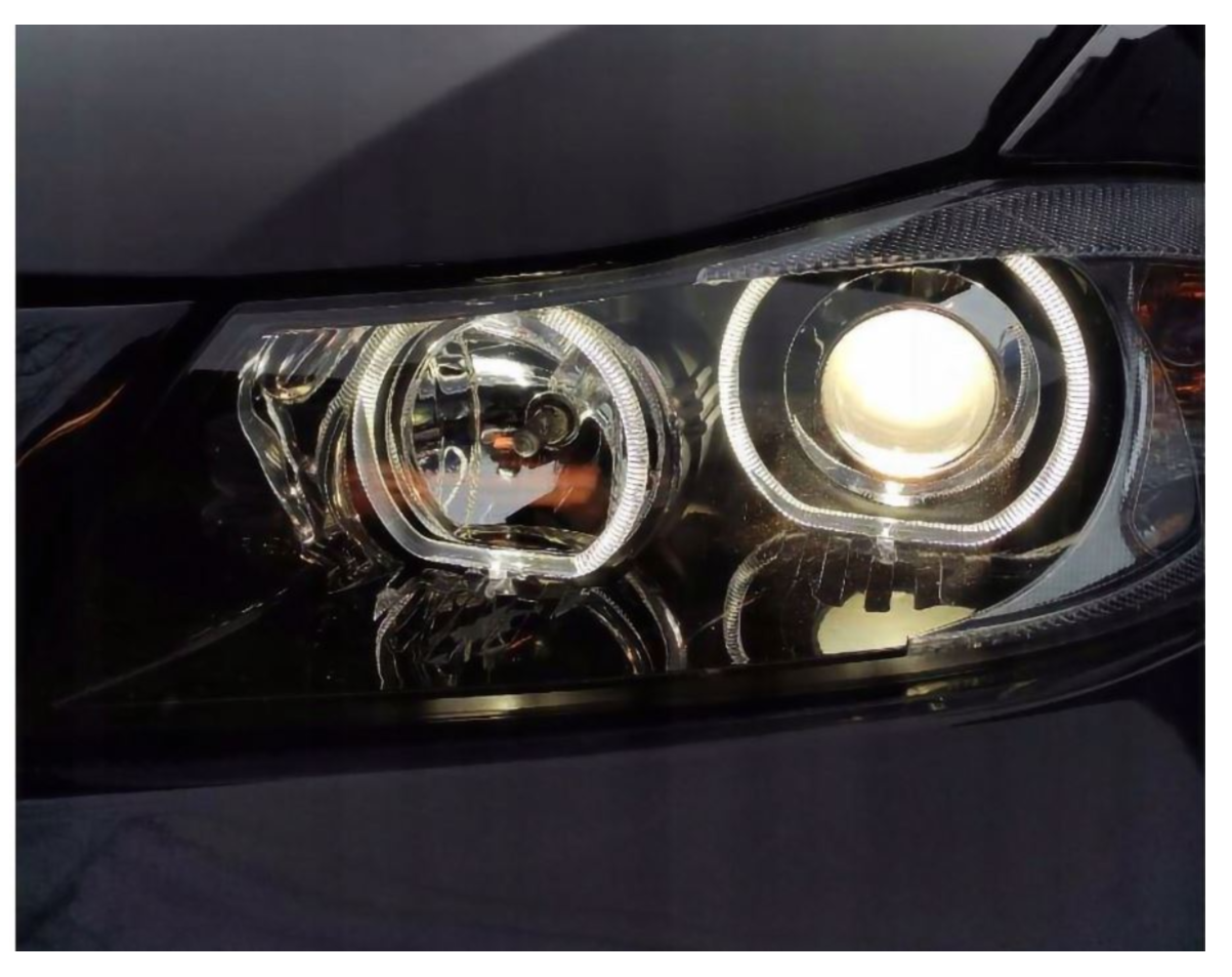 Reflektory BMW E90 E91 2005-2011 BIAŁE Ringi LED H7 DEPO - Oryginalne Lampy