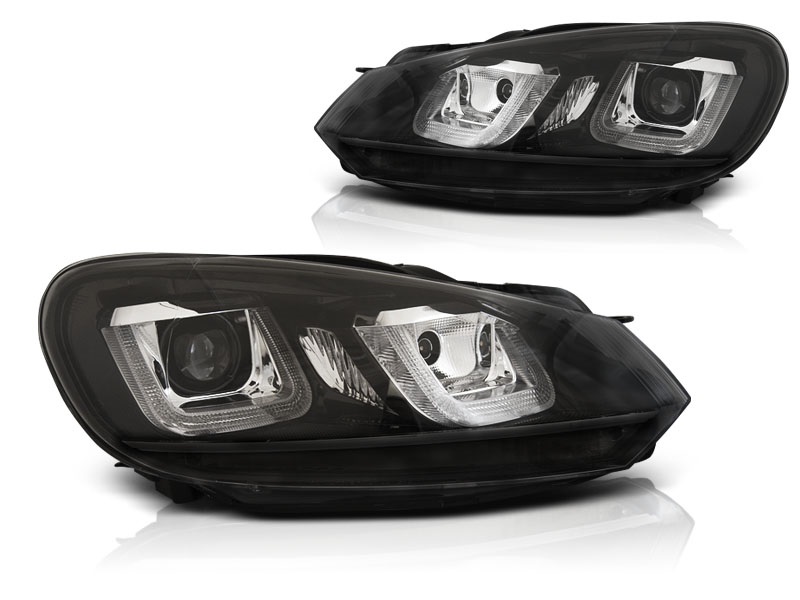 Lampy Reflektory GOLF VI 6 08-12 U-TYPE DRL BLACK