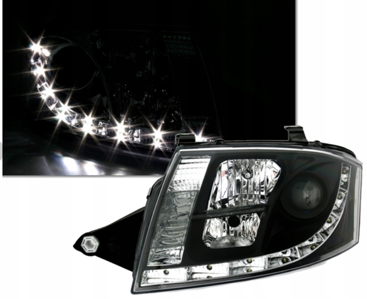 LAMPY REFLEKTORY AUDI TT (8N) OD 1999 DO 2006 DAYLIGHT LED BLACK SILNICZKI