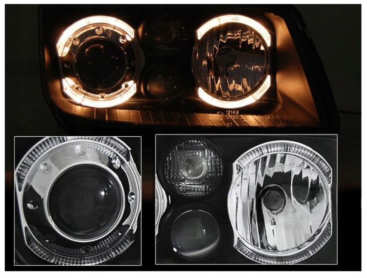LAMPY Reflektory VW BORA Od 1998 Do 2005 RINGI ANGEL EYES DEPO HALOGEN NOWE