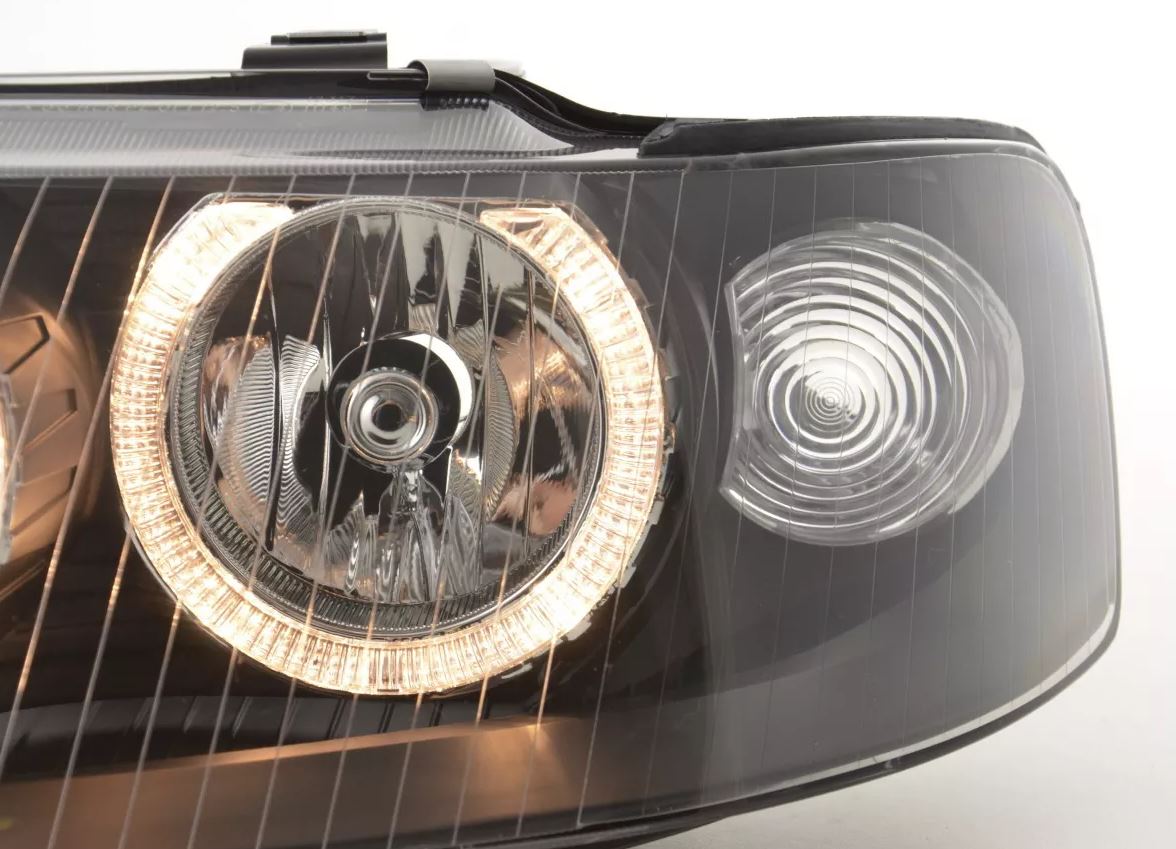 Lampy Reflektory DO AUDI A3 OD 2000 DO 2003 Roku RINGI BLACK